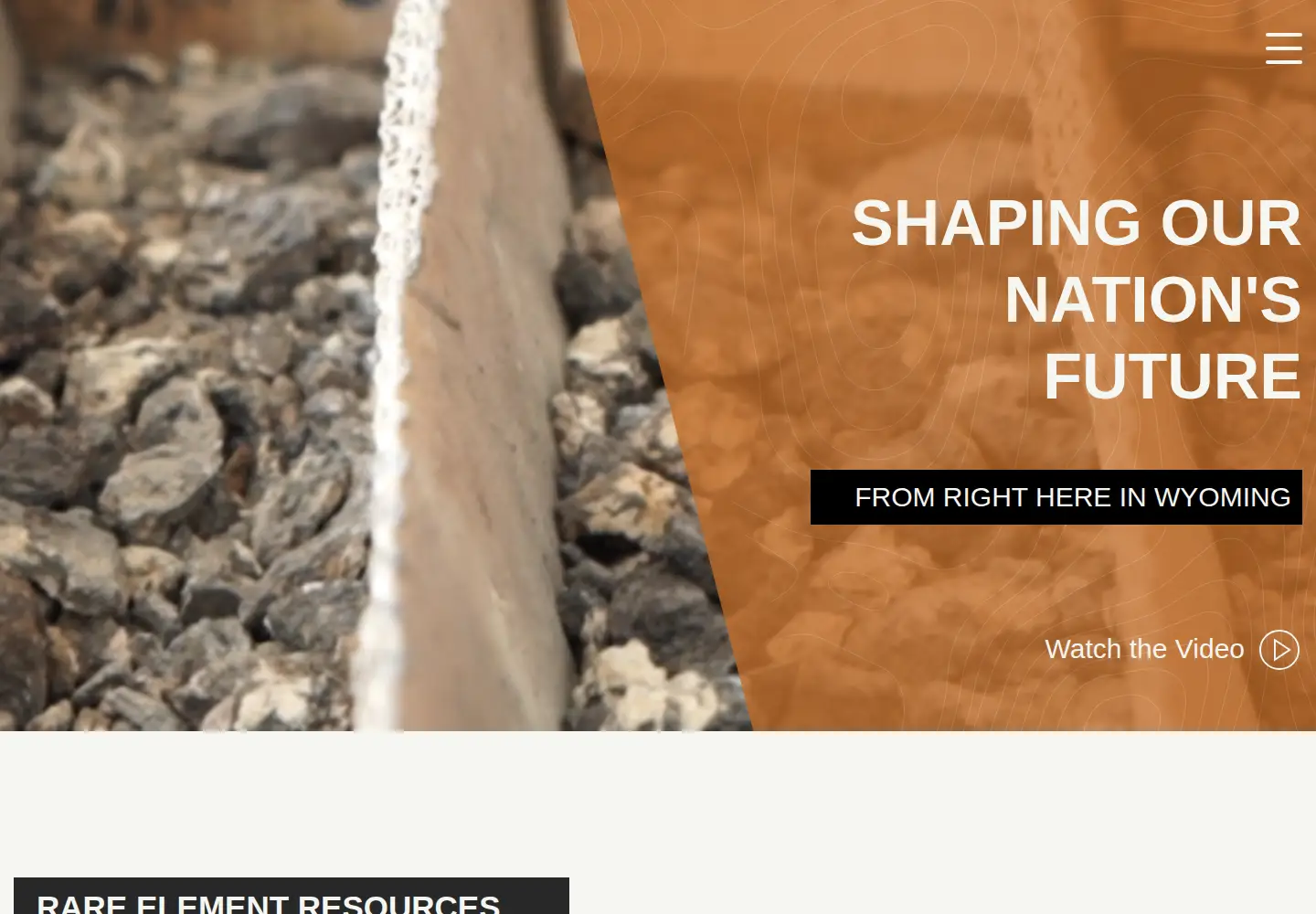 Captured homepage of rareelementresources.com in the current scan