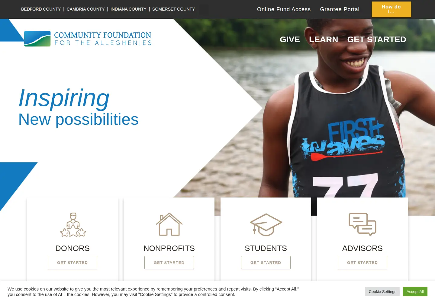Screenshot of cfalleghenies.org