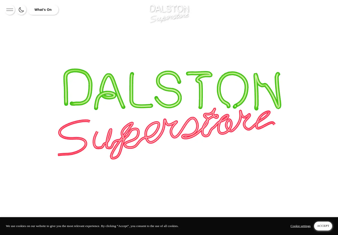 Captured homepage of dalstonsuperstore.com in the current scan