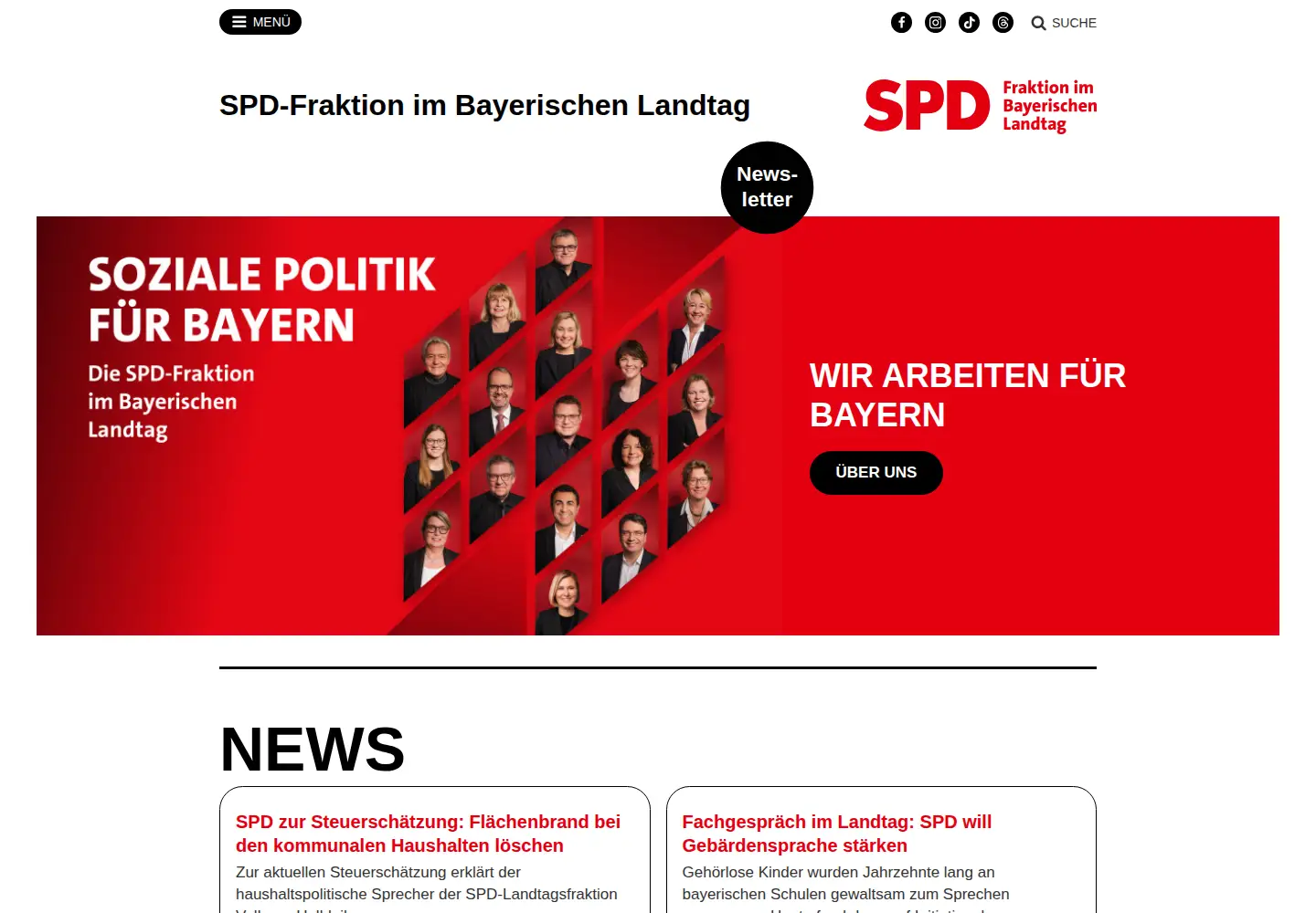 Screenshot of bayernspd-landtag.de