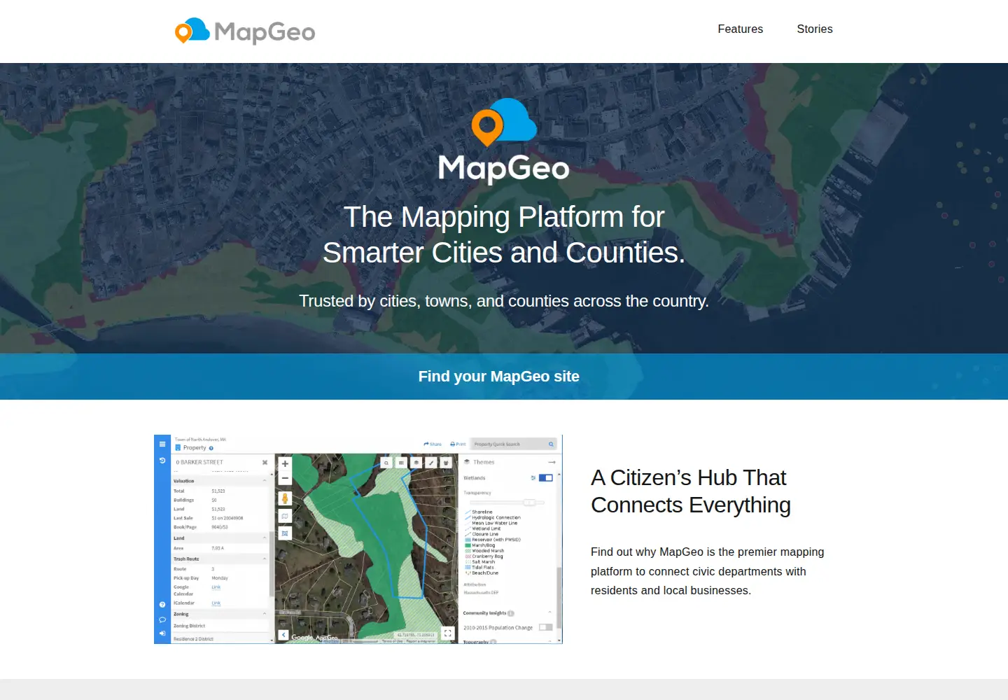 Screenshot of mapgeo.io