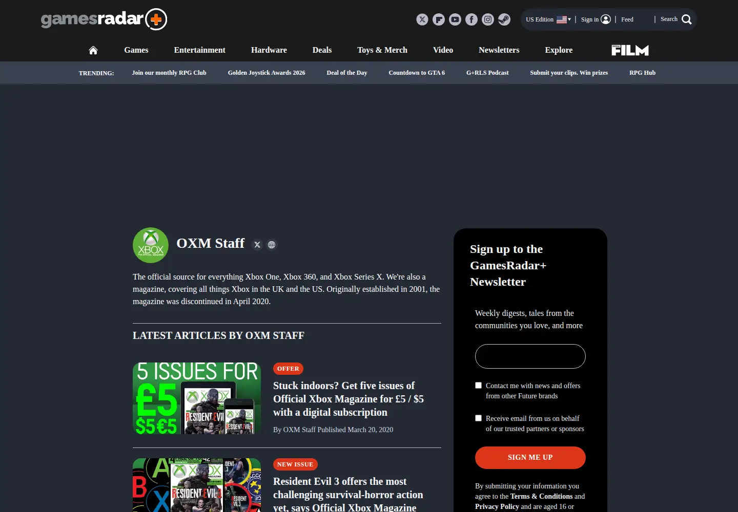 Screenshot of oxm.co.uk