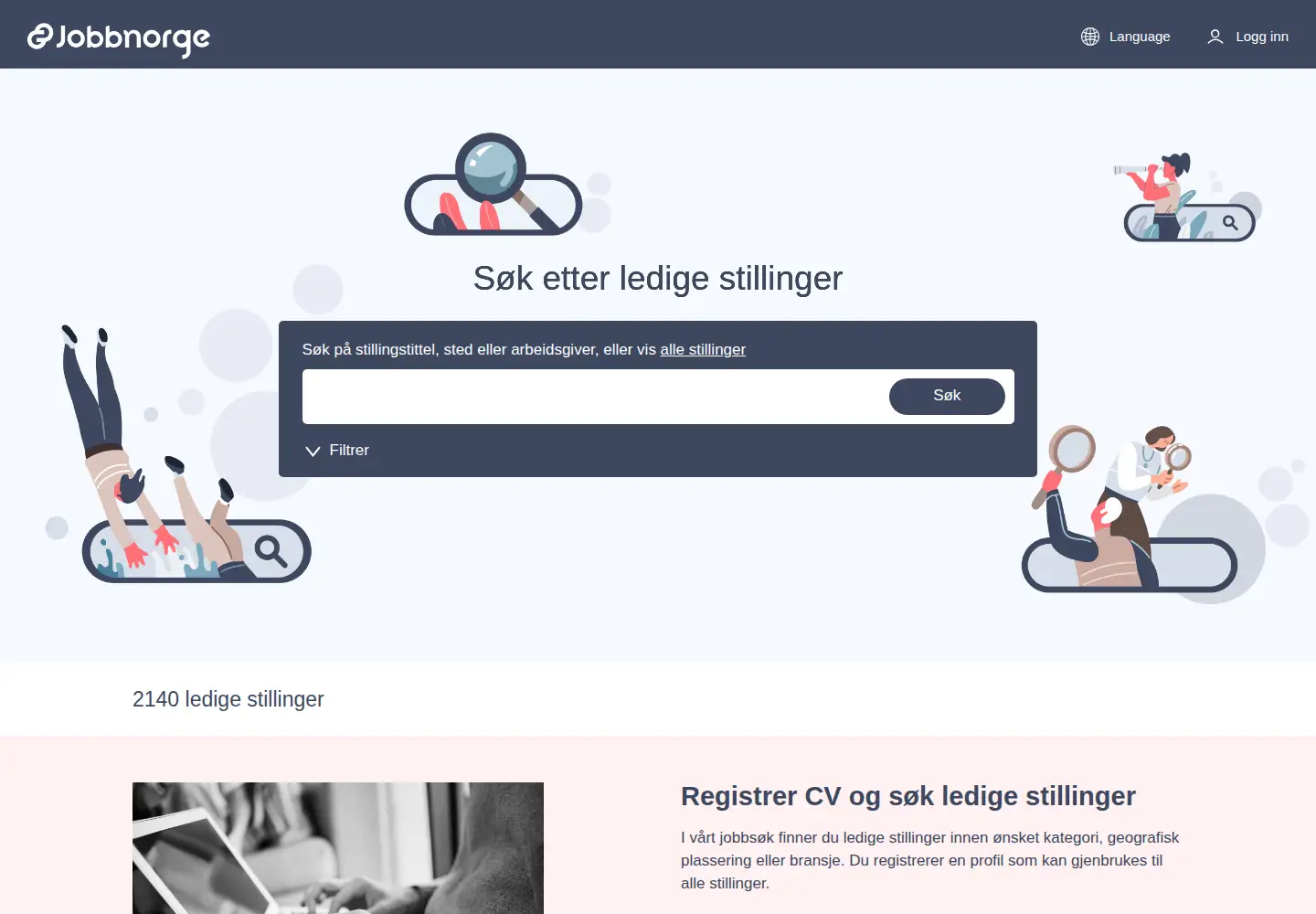 Captured homepage of jobbnorge.no in the current scan