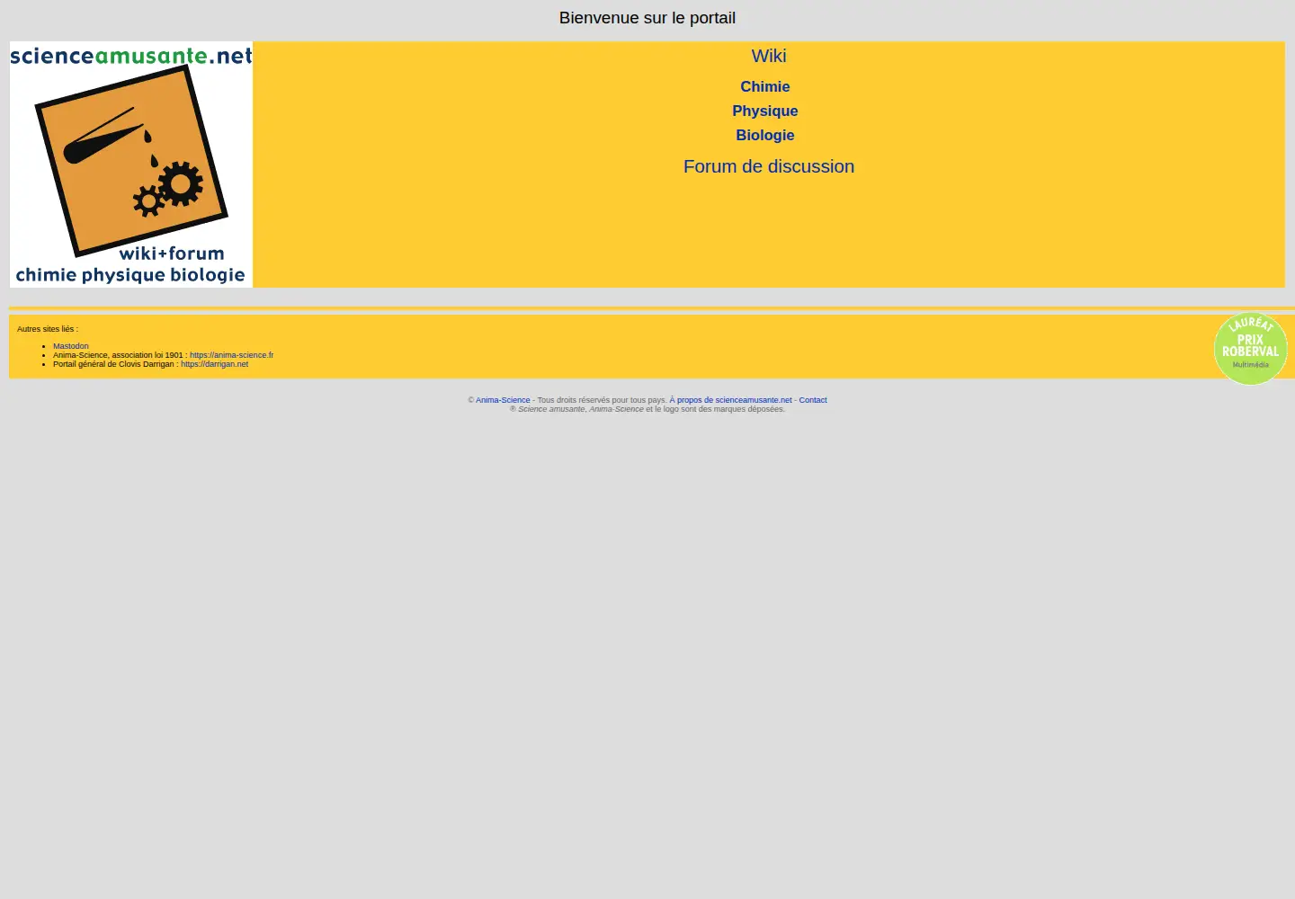 Screenshot of scienceamusante.net
