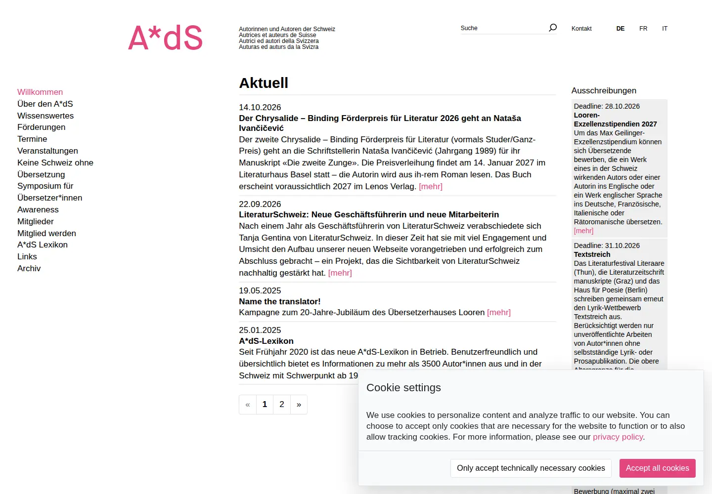 Screenshot of a-d-s.ch