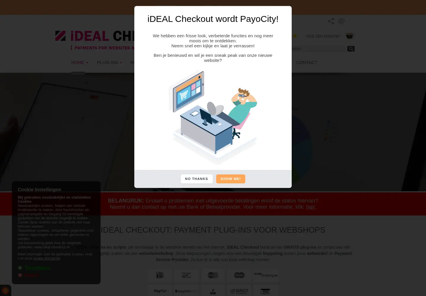 Screenshot of ideal-checkout.nl