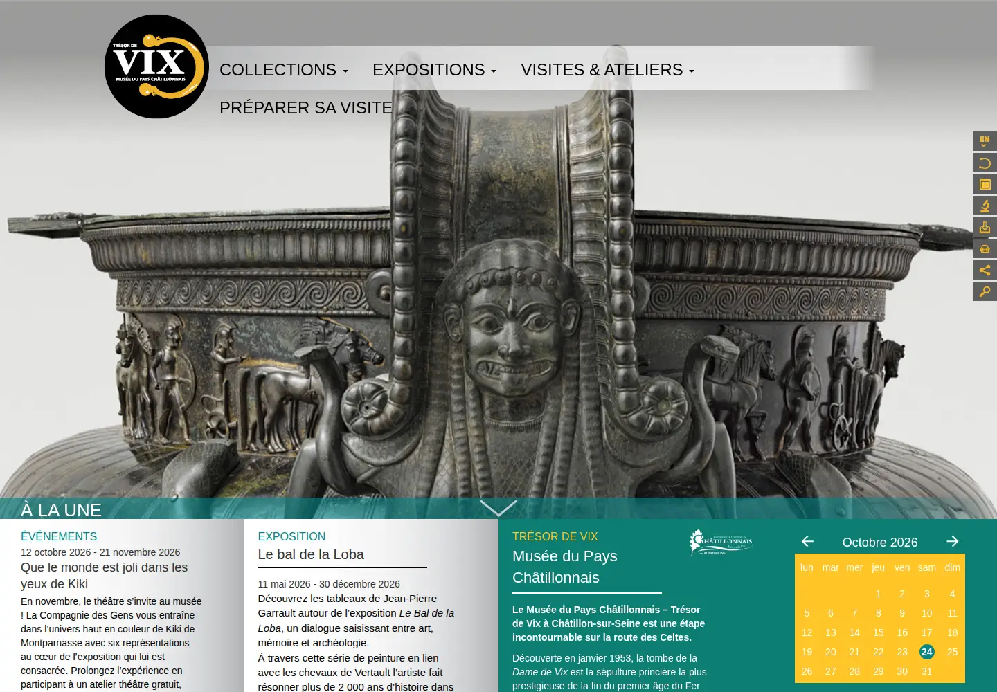 Captured homepage of musee-vix.fr in the current scan