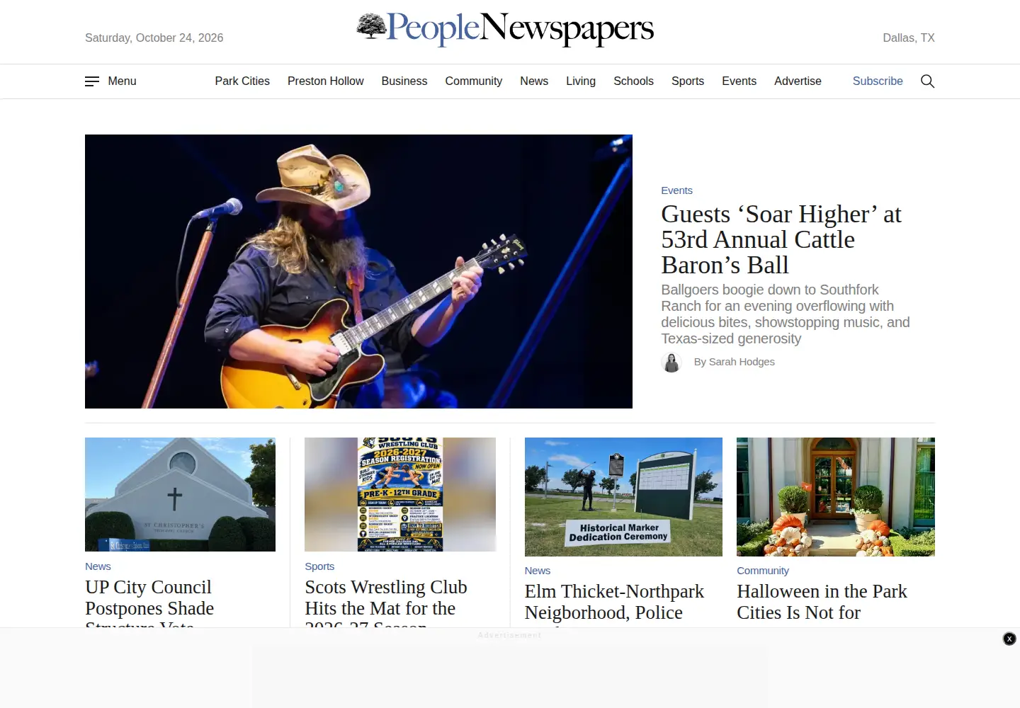 Captured homepage of peoplenewspapers.com in the current scan