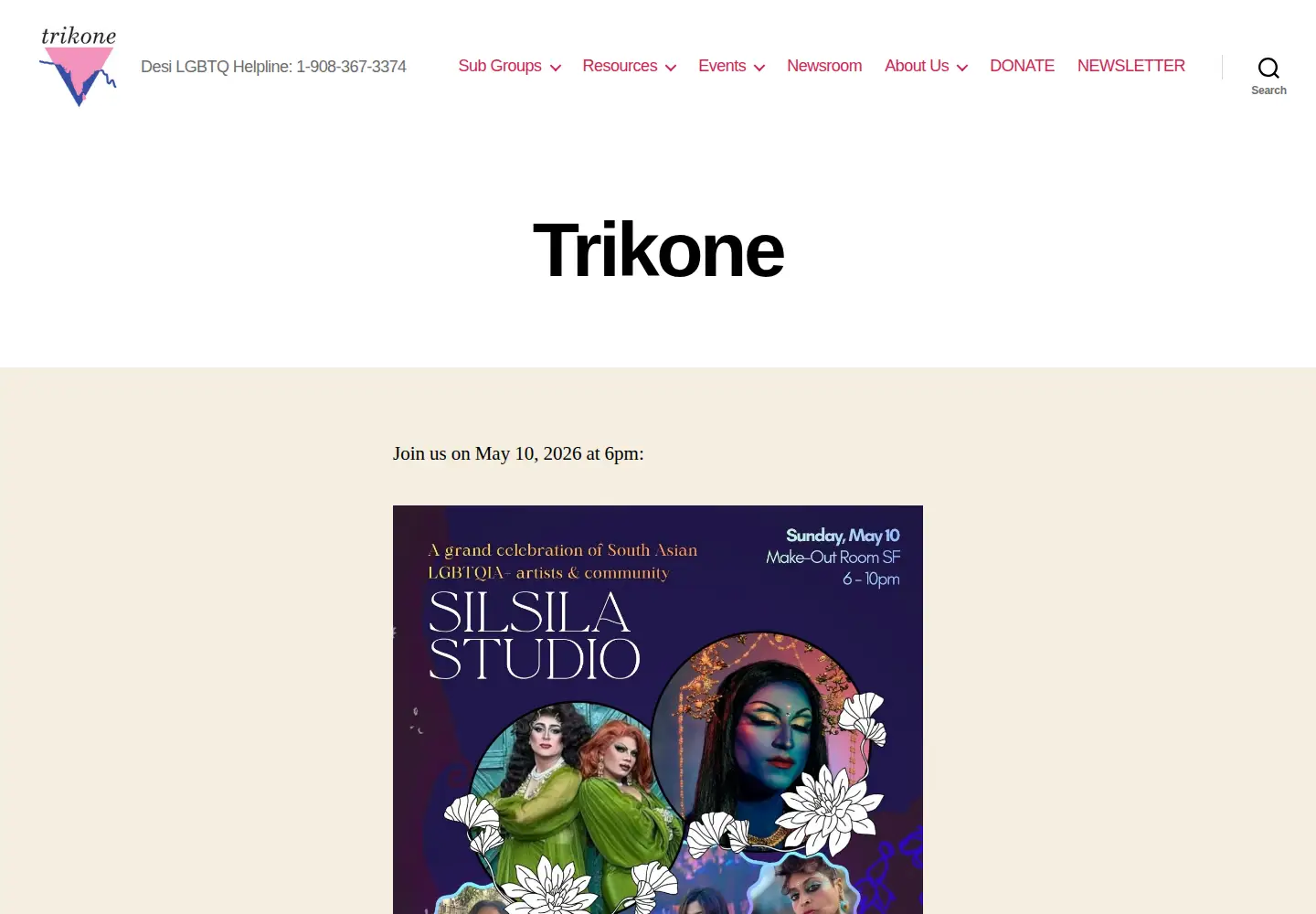 Screenshot of trikone.org