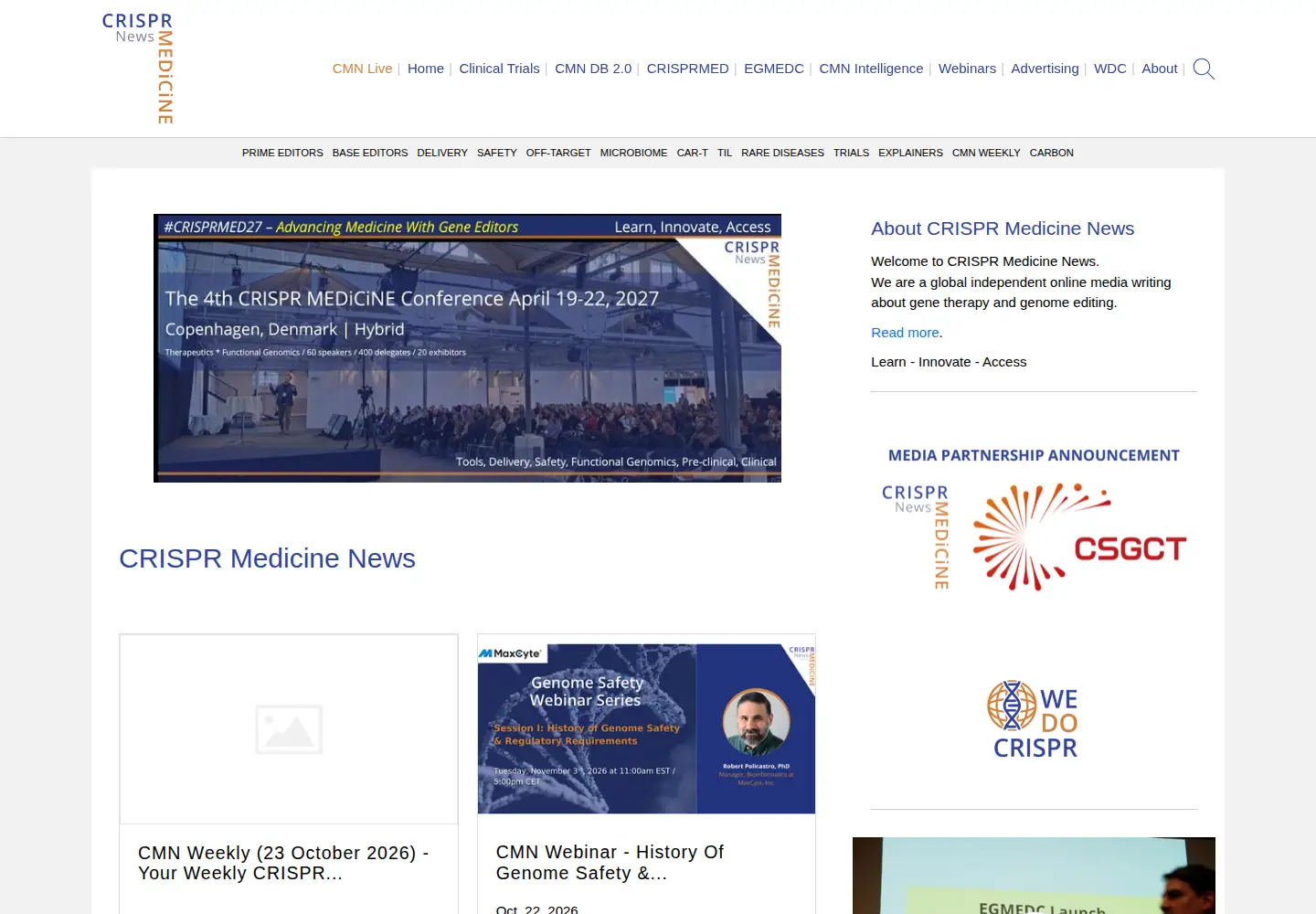 Screenshot of crisprmedicinenews.com