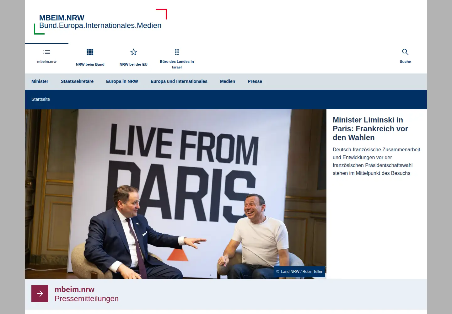 Screenshot of mbeim.nrw