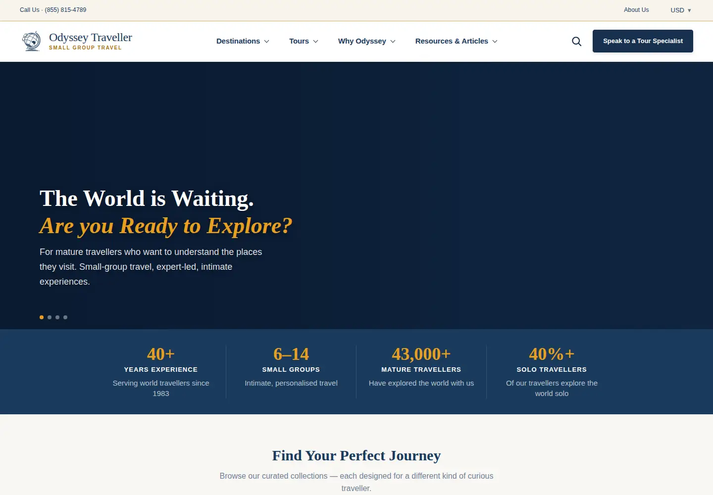 Screenshot of odysseytraveller.com