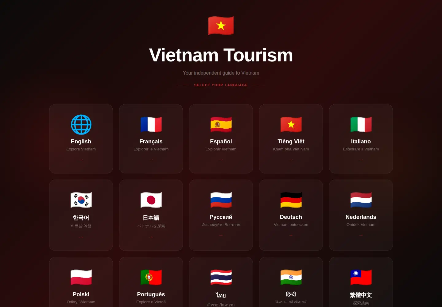 Screenshot of vietnamtourism.com