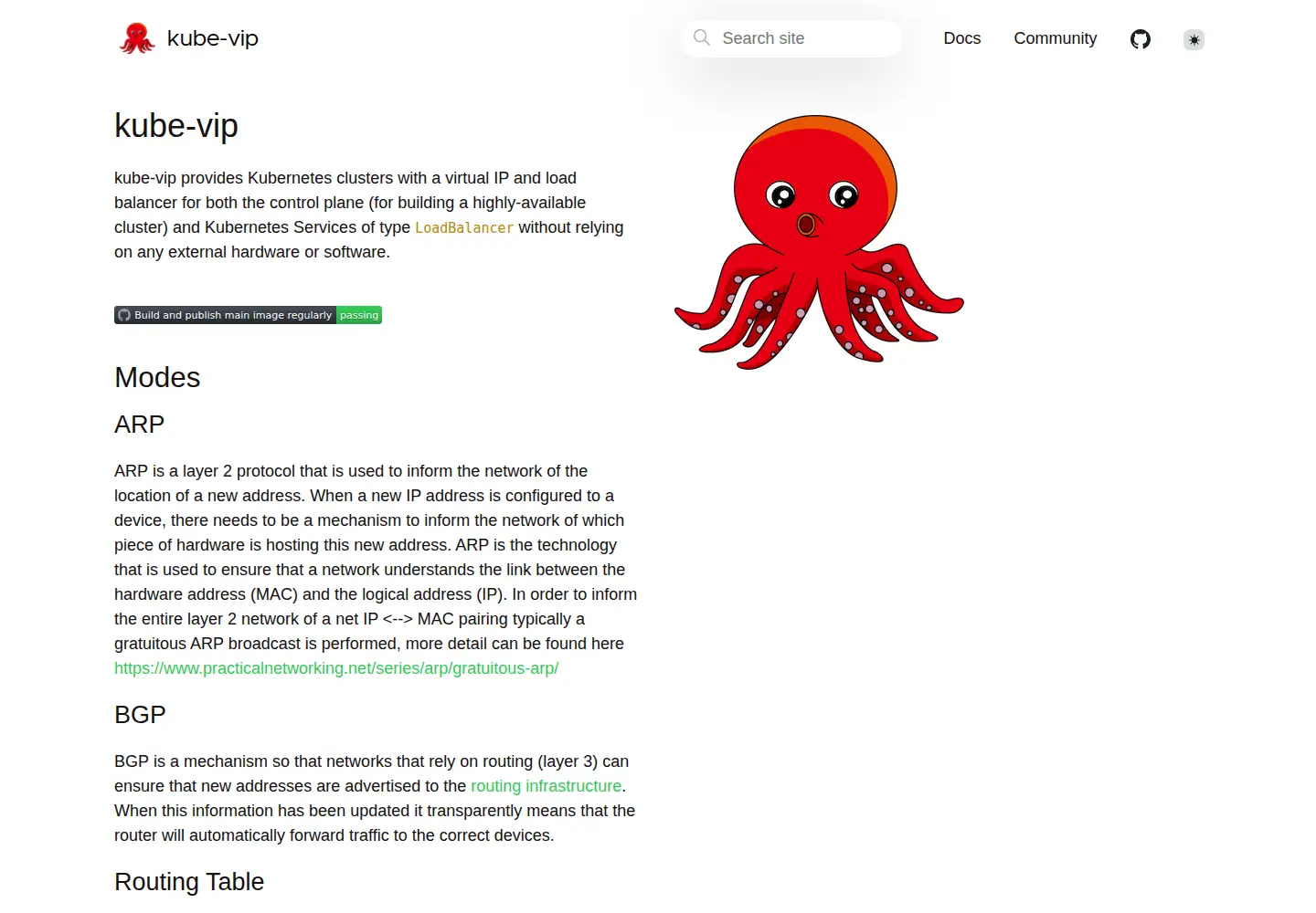 Captured homepage of kube-vip.io in the current scan