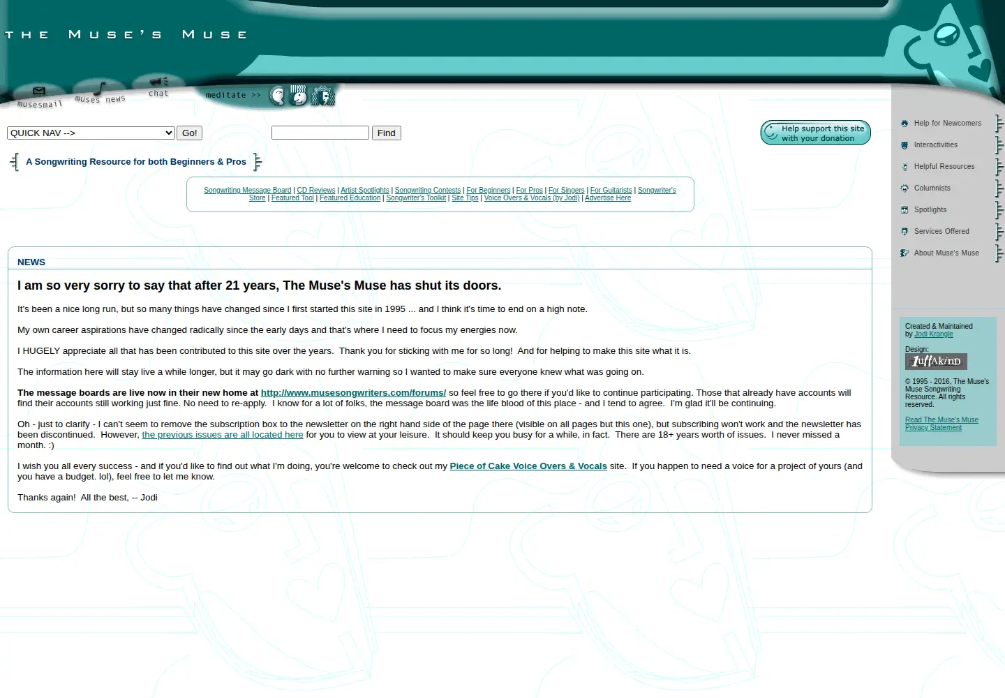 Screenshot of musesmuse.com
