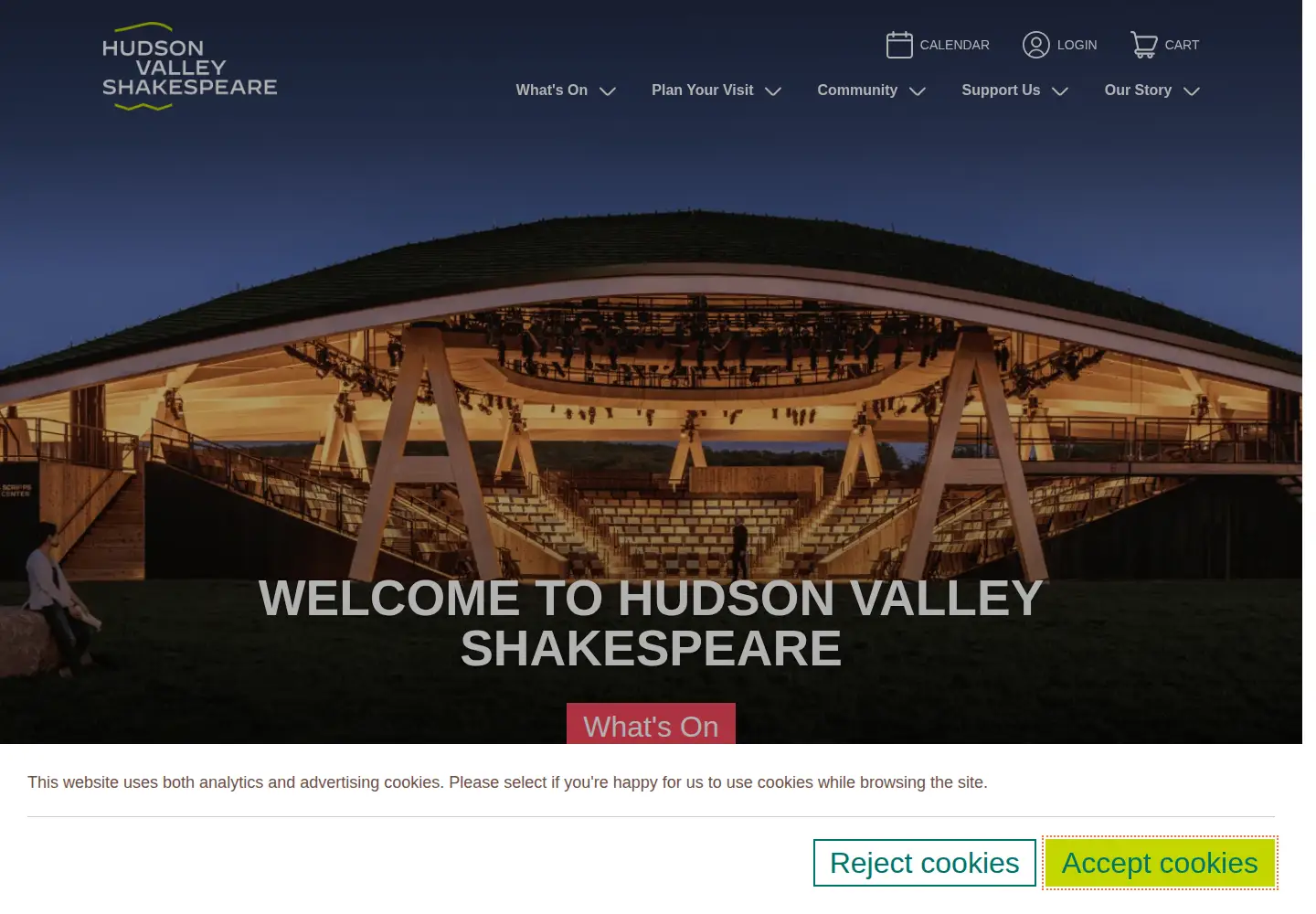 Screenshot of hvshakespeare.org