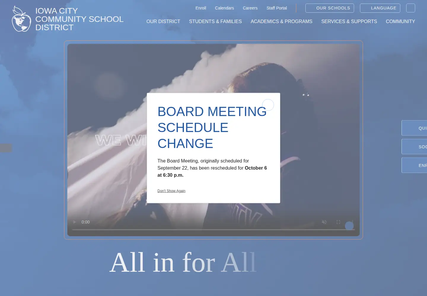 Screenshot of iowacityschools.org
