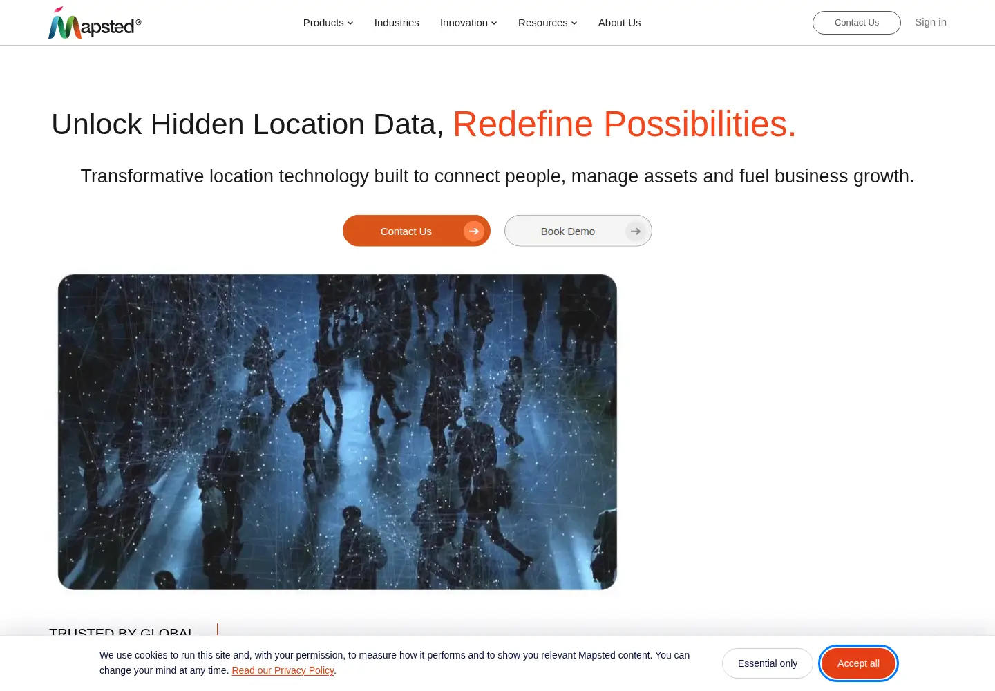 Screenshot of mapsted.com