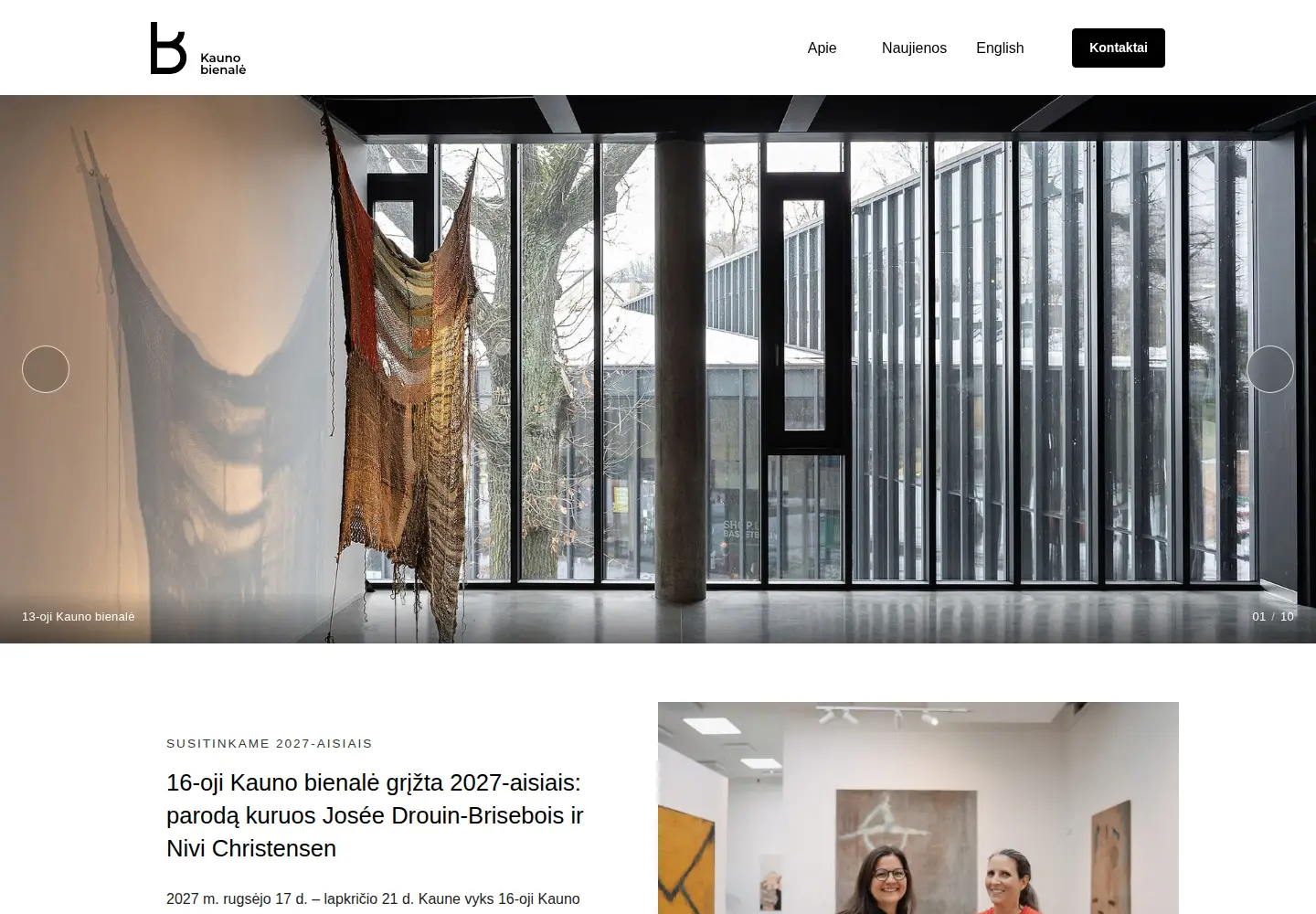 Captured homepage of bienale.lt in the current scan