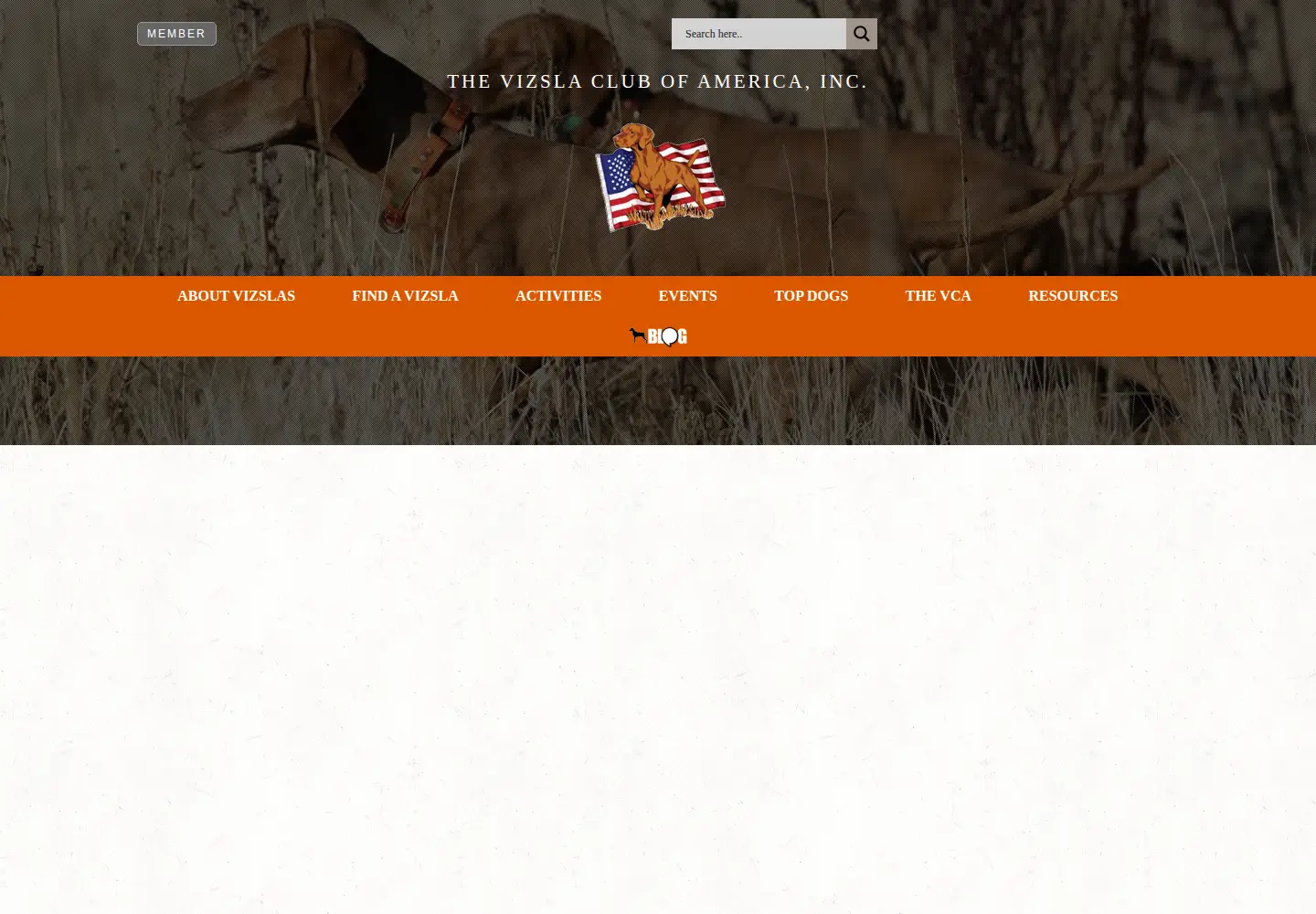 Captured homepage of vcaweb.org in the current scan