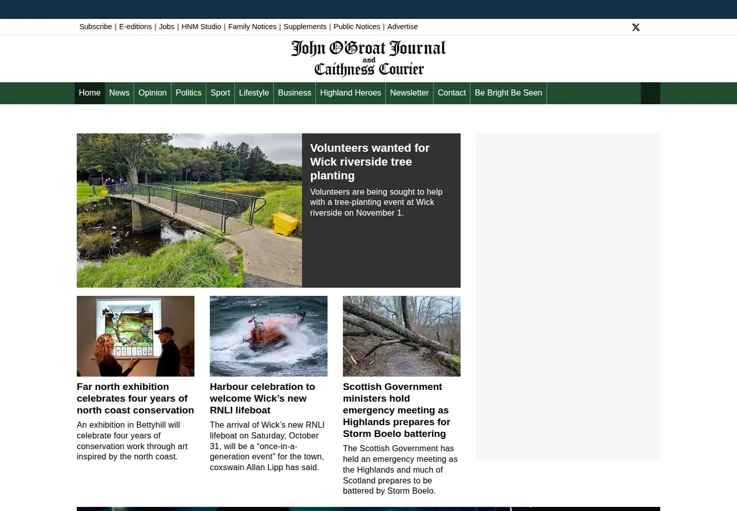 Captured homepage of johnogroat-journal.co.uk in the current scan