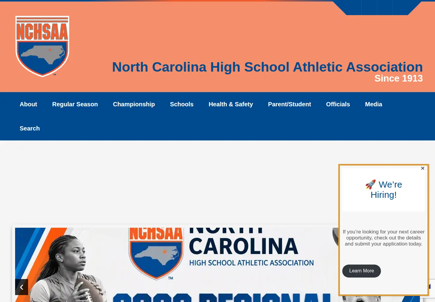 Screenshot of nchsaa.org