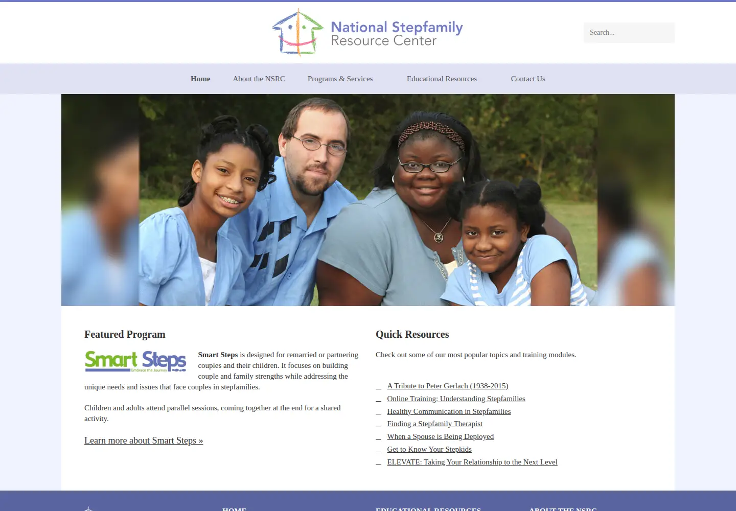 Captured homepage of stepfamilies.info in the current scan