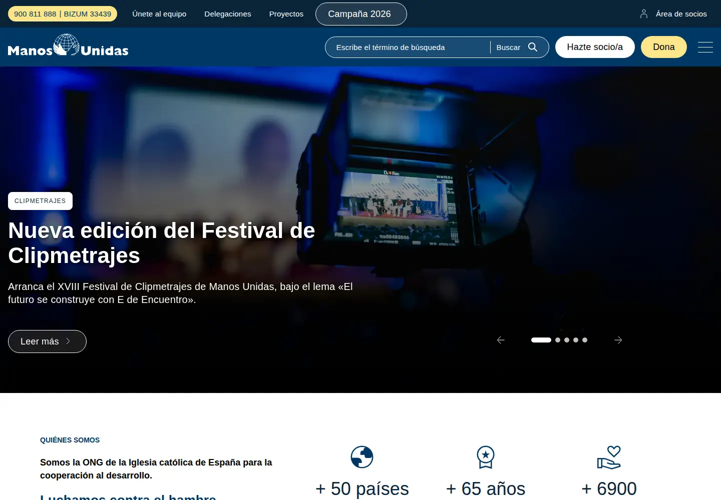 Screenshot of manosunidas.org