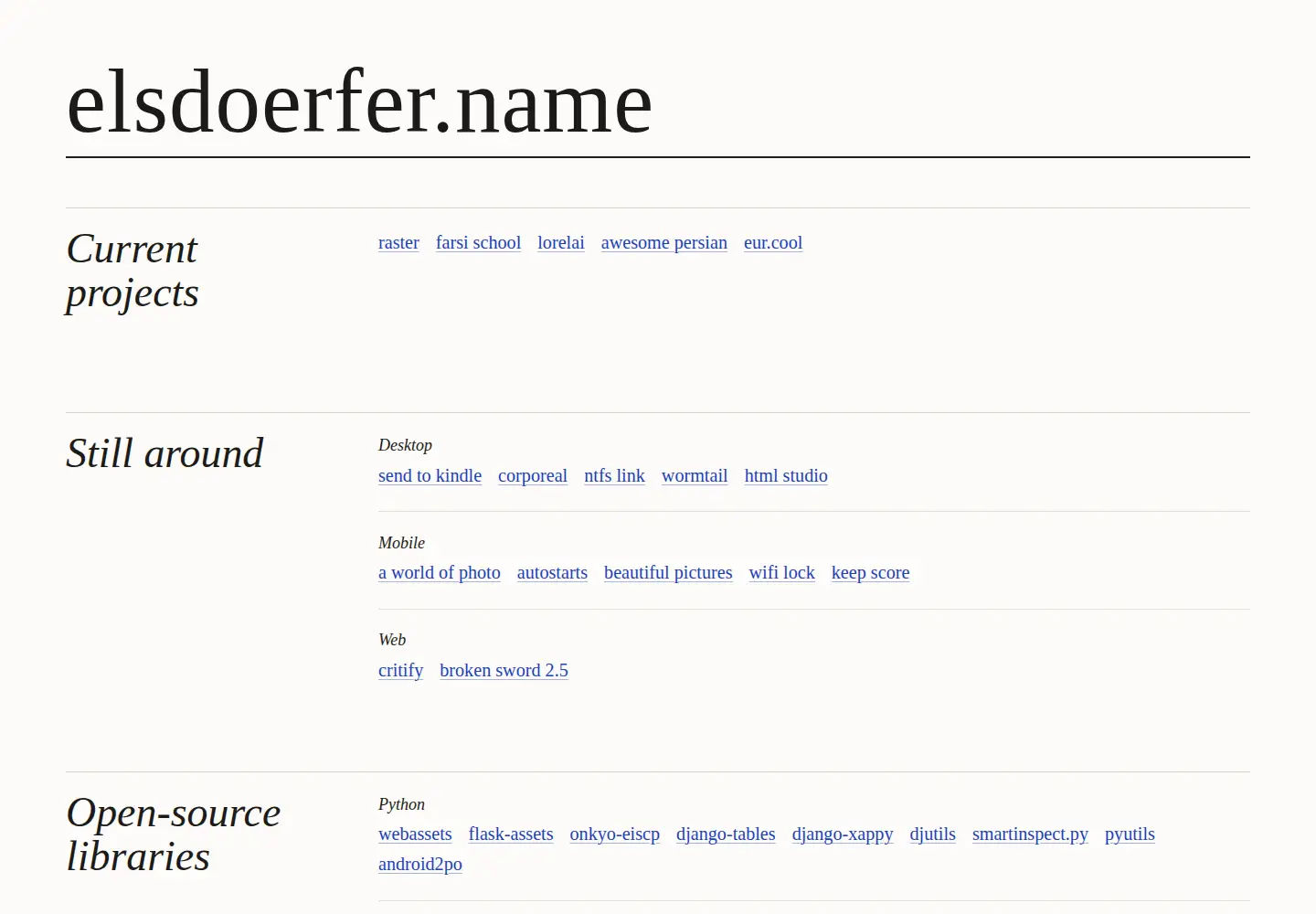 Screenshot of elsdoerfer.name