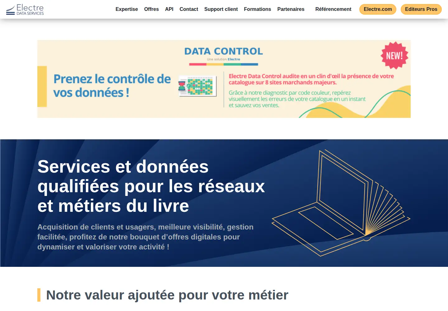 Captured homepage of electre.com in the current scan