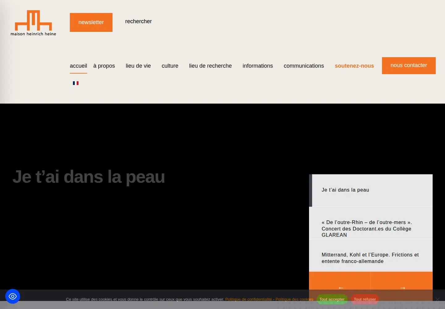 Captured homepage of maison-heinrich-heine.org in the current scan