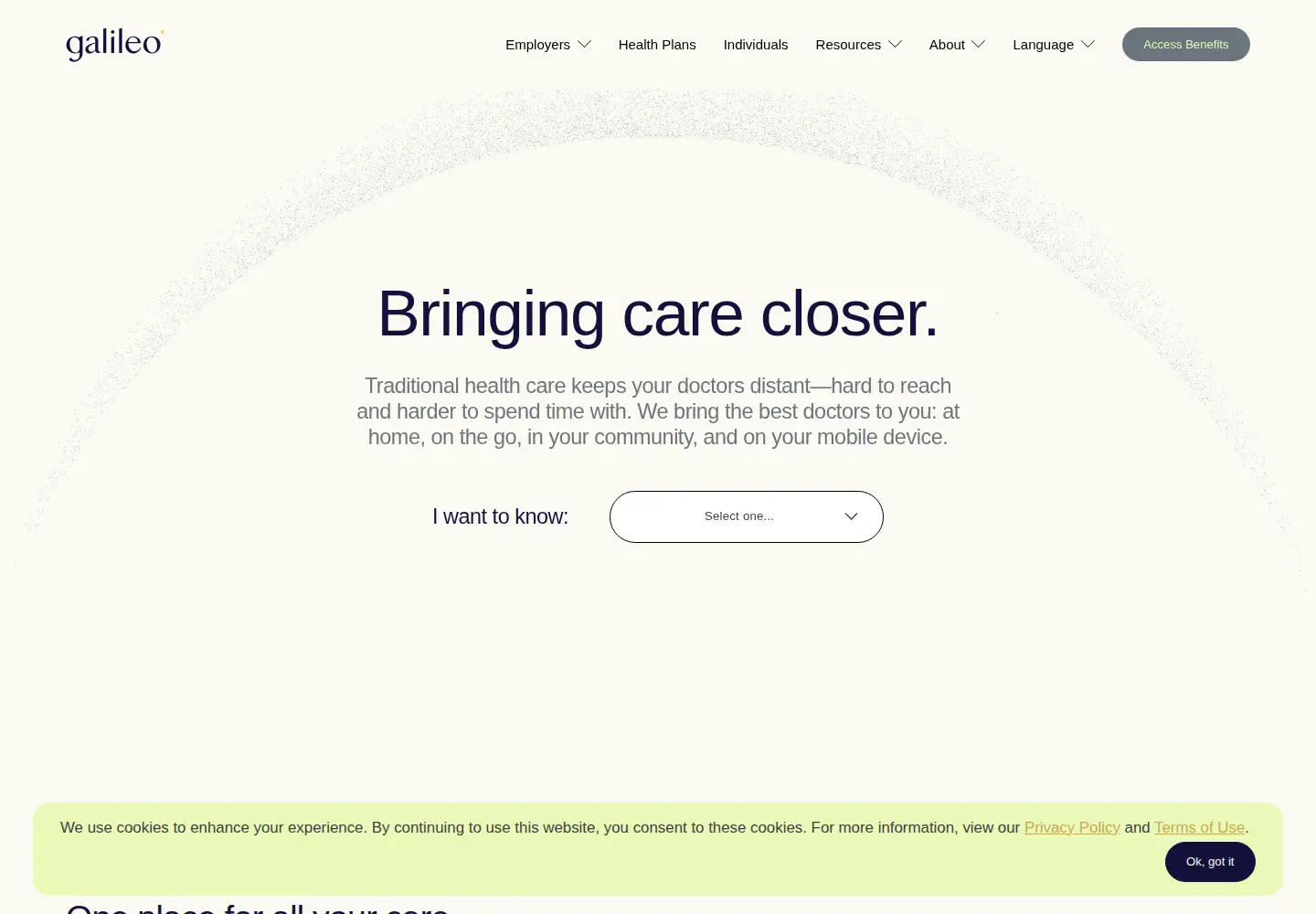 Captured homepage of galileo.io in the current scan