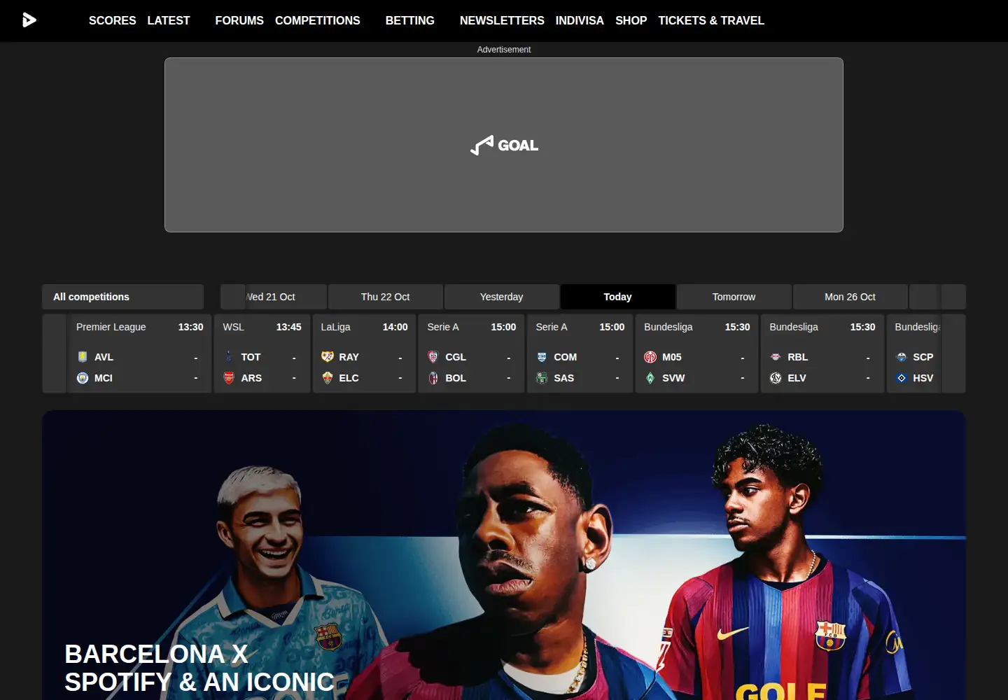 Screenshot of goalzz.com