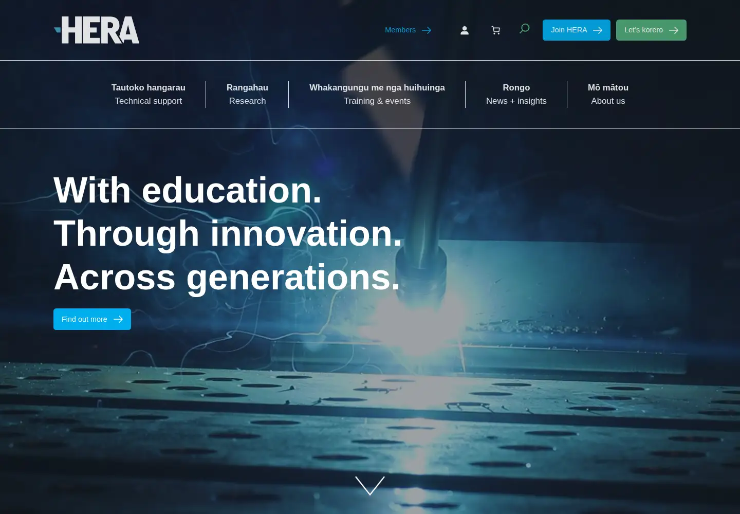 Captured homepage of hera.org.nz in the current scan