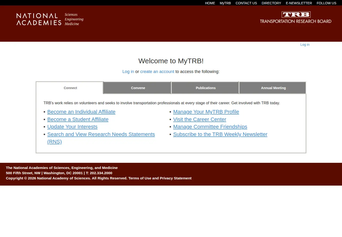 Screenshot of mytrb.org