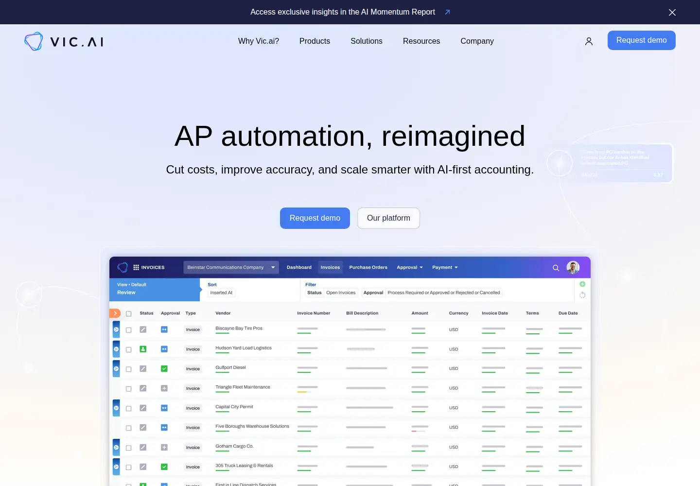 Screenshot of vic.ai