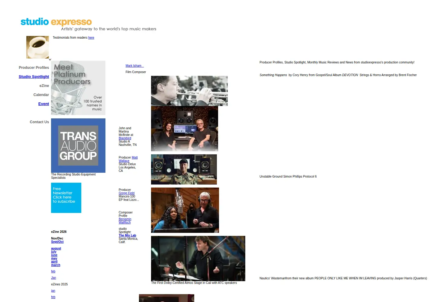 Captured homepage of studioexpresso.com in the current scan
