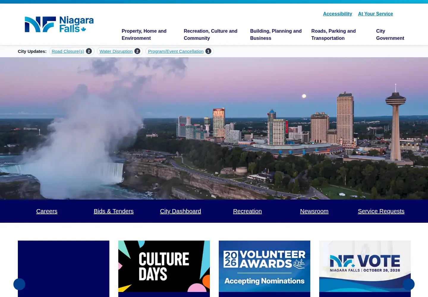 Screenshot of niagarafalls.ca