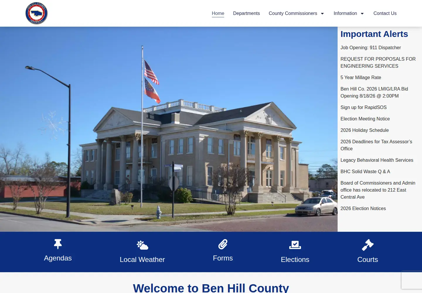 Screenshot of benhillcounty-ga.gov