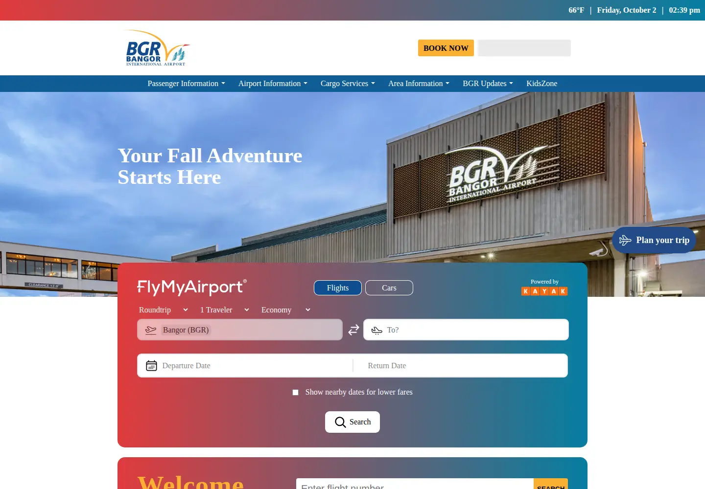 Screenshot of flybangor.com