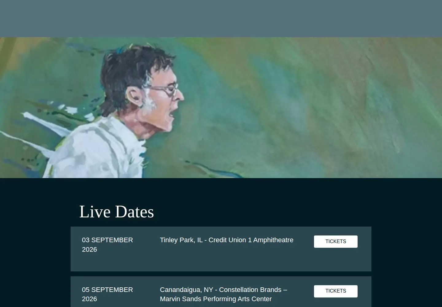 Captured homepage of stevewinwood.com in the current scan