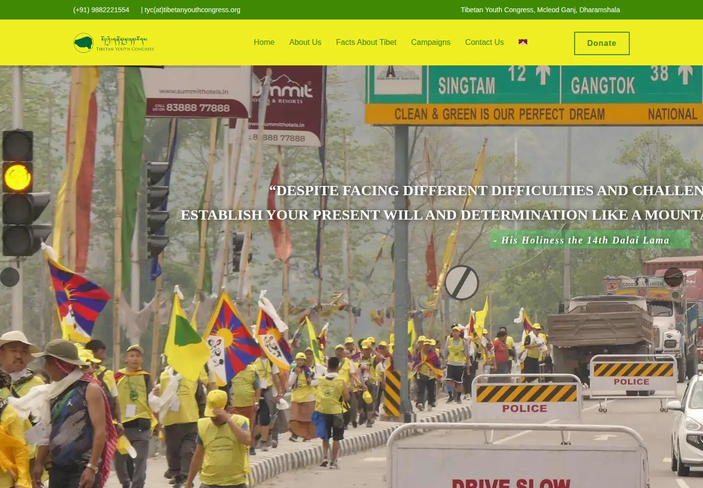 Screenshot of tibetanyouthcongress.org