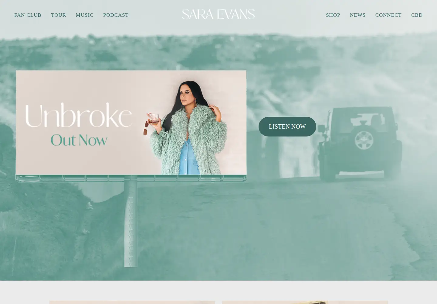 Captured homepage of saraevans.com in the current scan