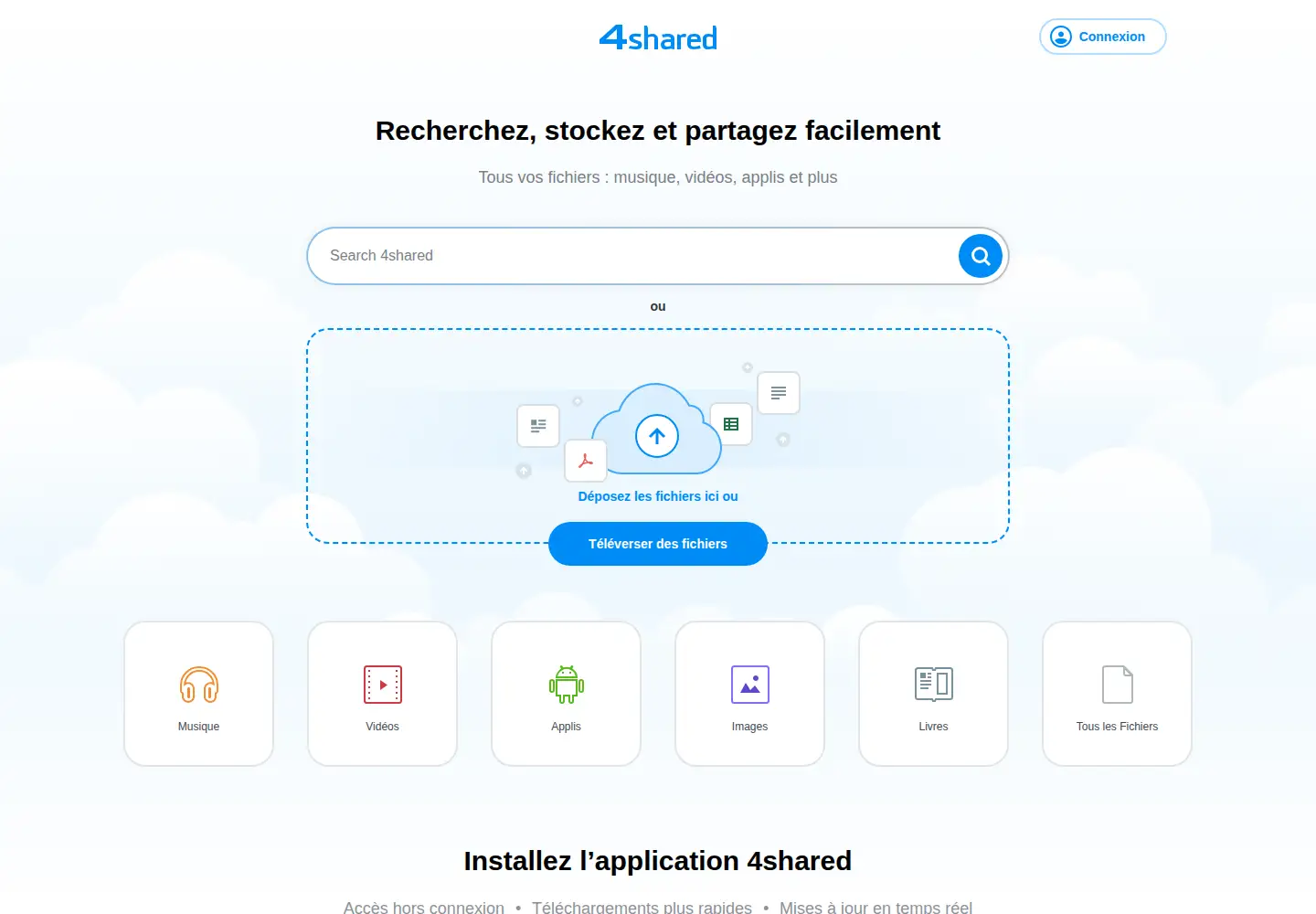 Screenshot of 4shared.com