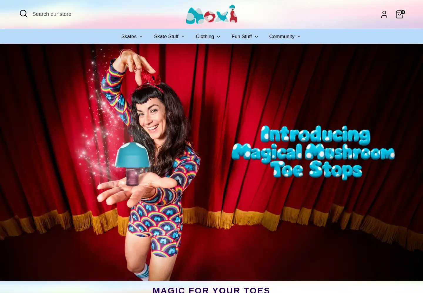 Captured homepage of moxiskates.com in the current scan