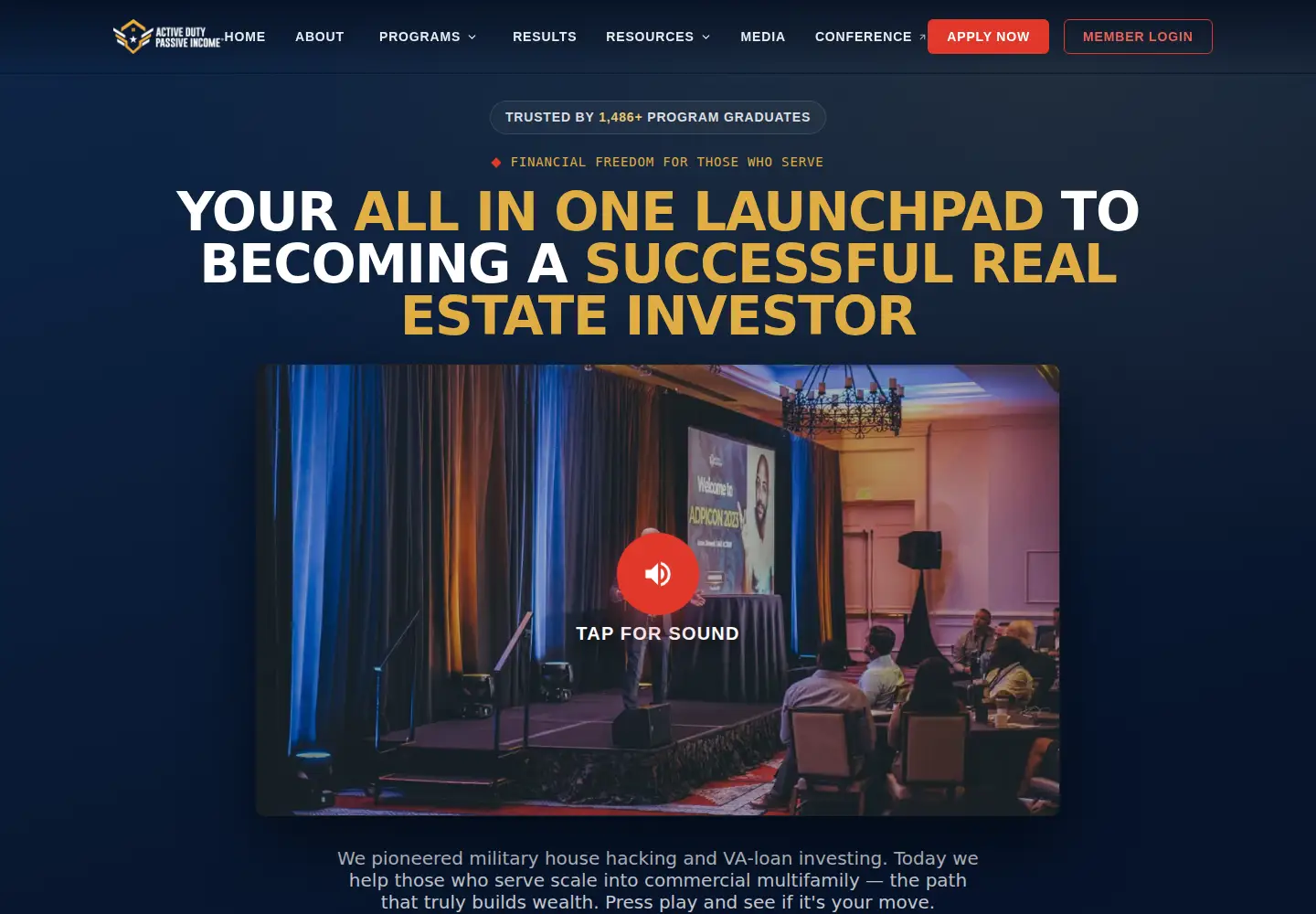 Screenshot of activedutypassiveincome.com