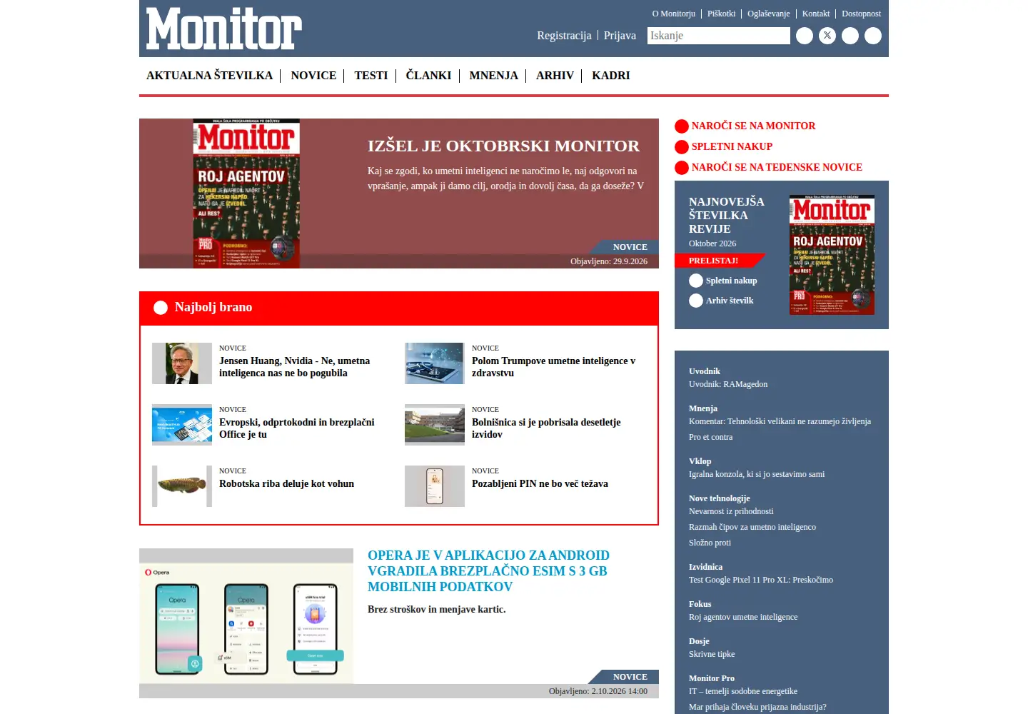 Screenshot of monitor.si