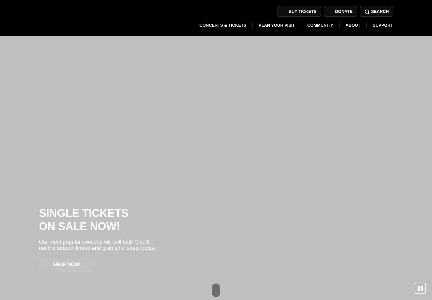Captured homepage of louisvilleorchestra.org in the current scan