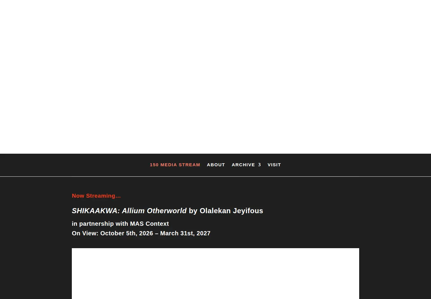 Captured homepage of 150mediastream.com in the current scan