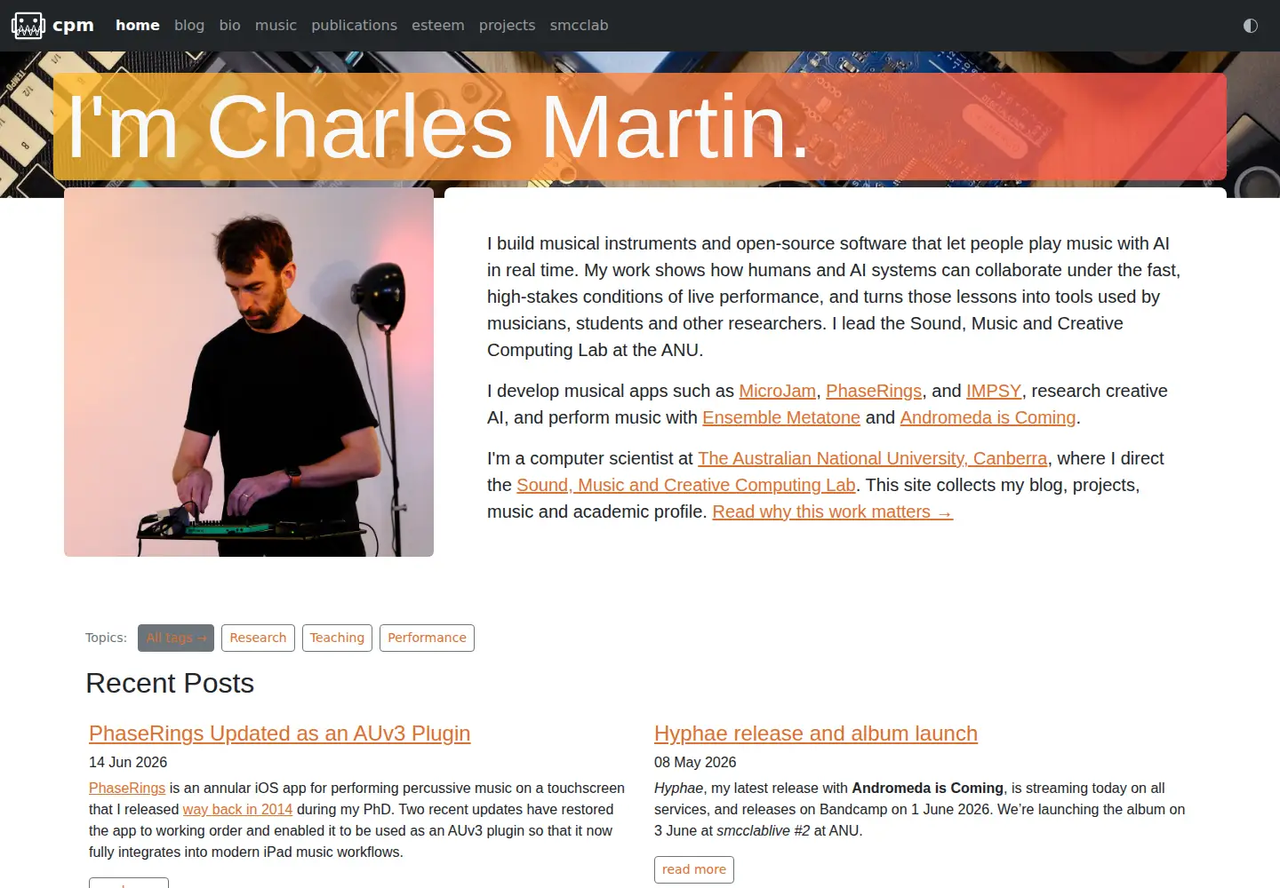 Screenshot of charlesmartin.au